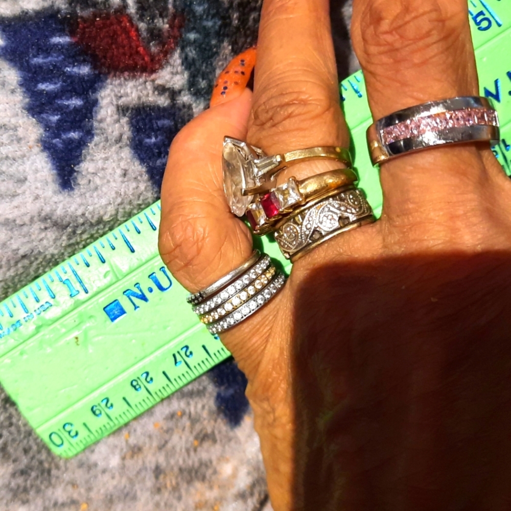 GENUINE SOLID STERLING SILVER CZ PINK PRINCESS CUT ANNIVERSARY BAND RING SALE!